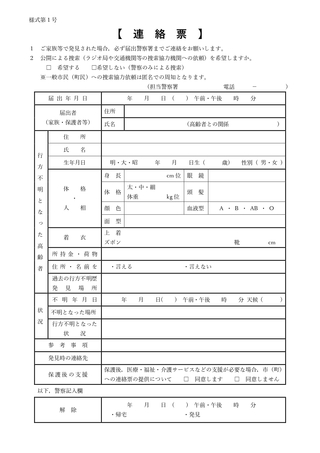 SOSネットワーク連絡票（画像）