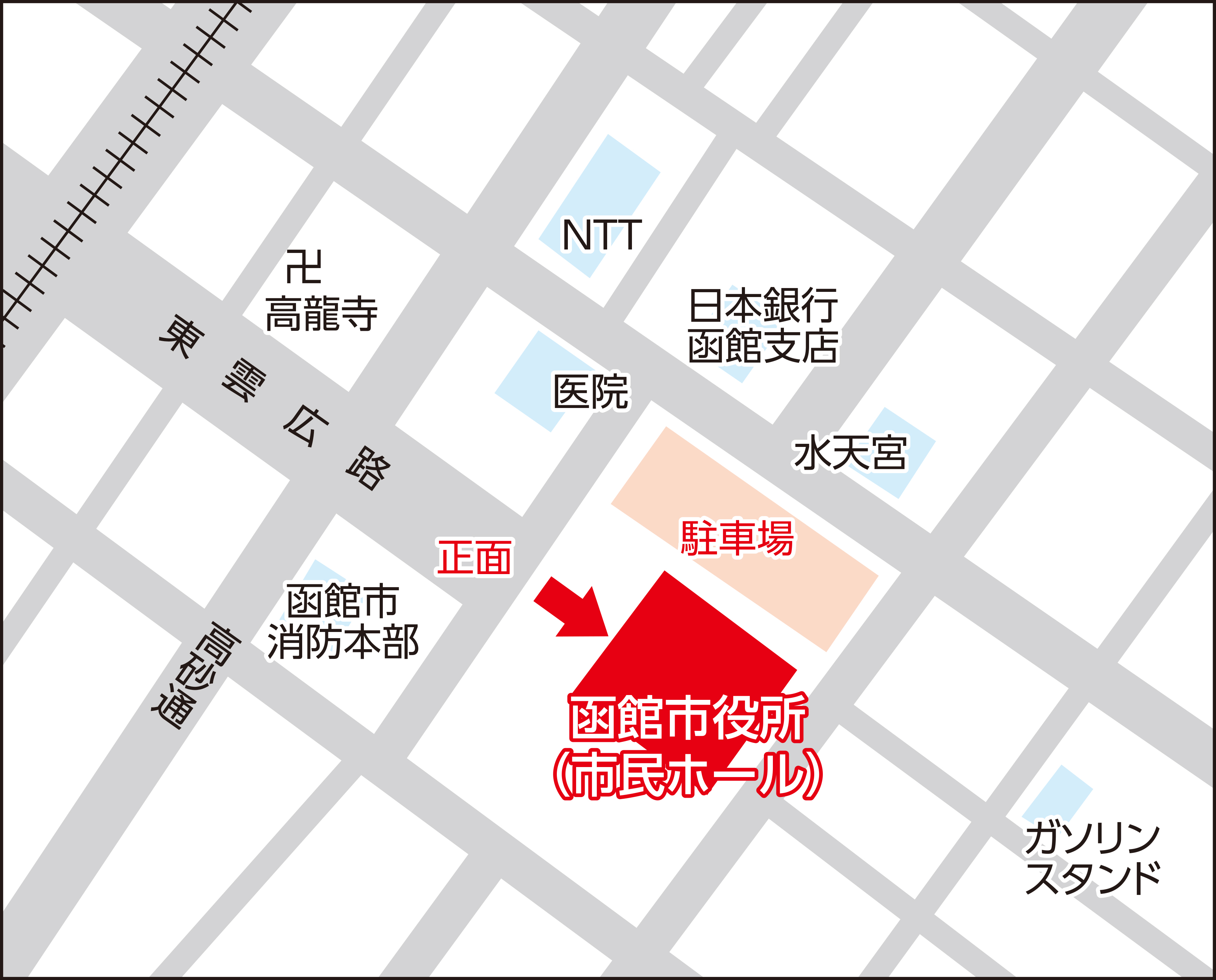 函館市役所の地図画像