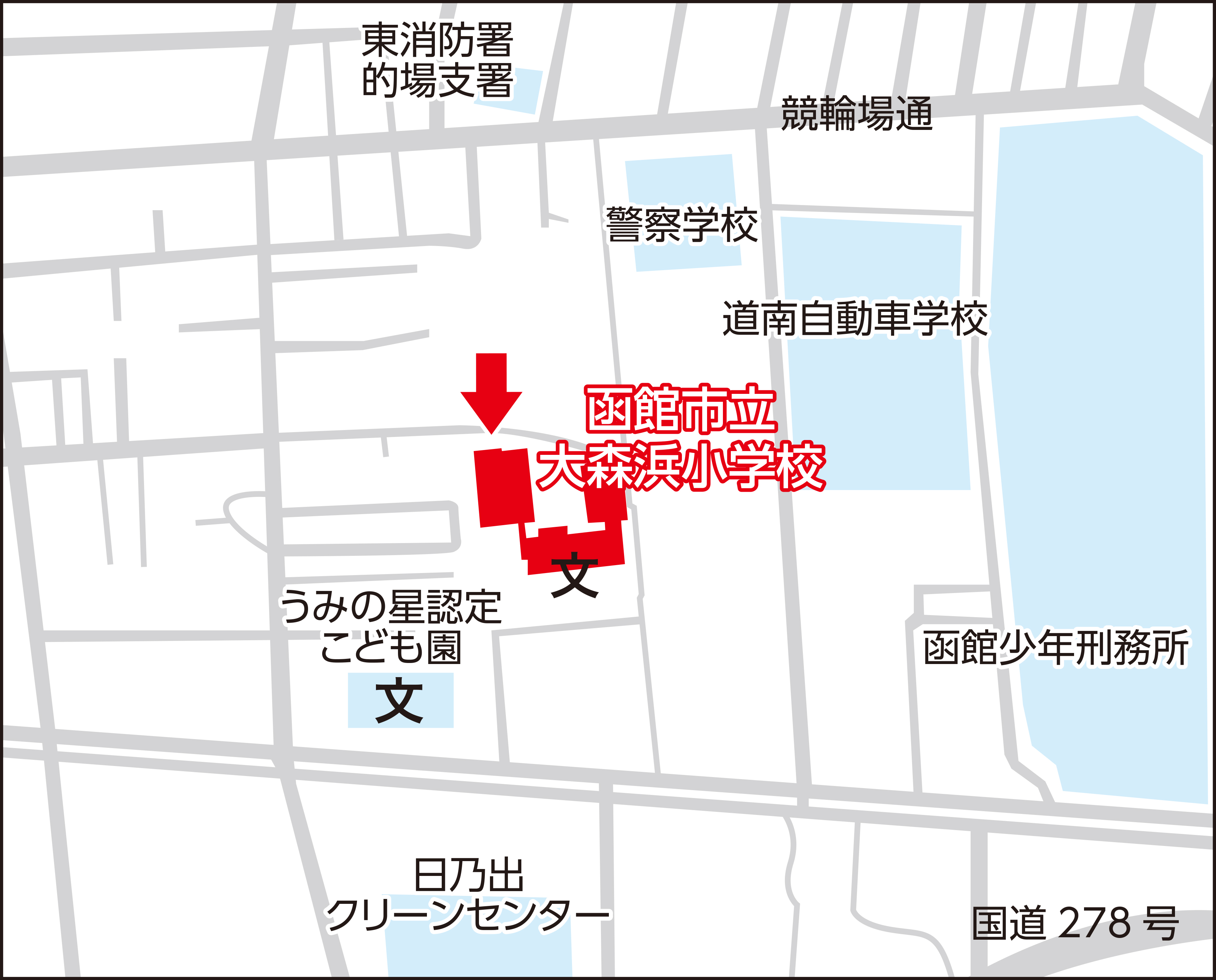 函館市立金堀小学校の地図画像