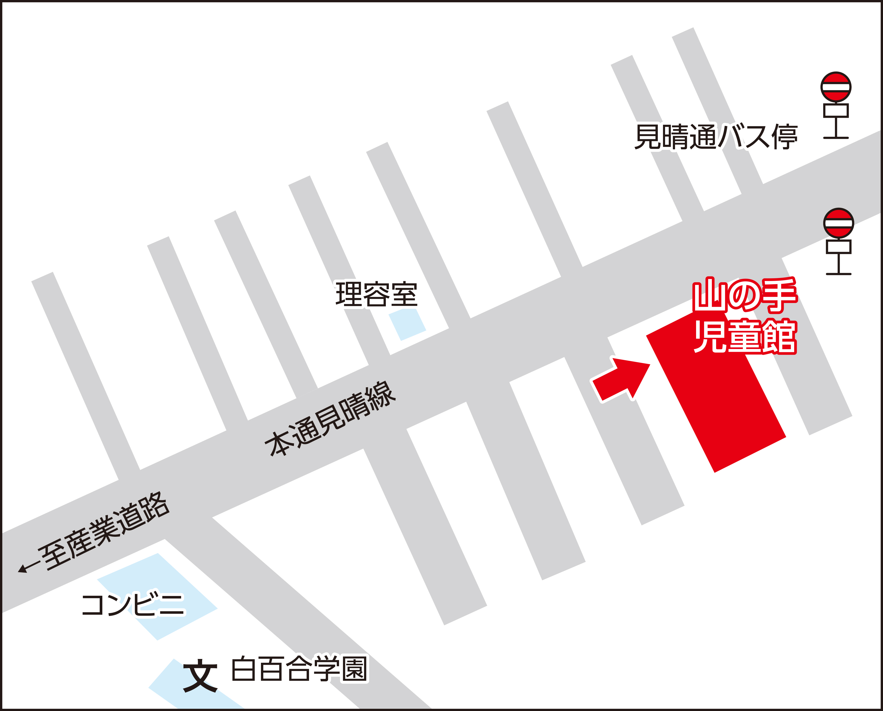 山の手児童館の地図画像