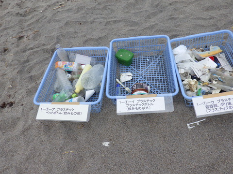 漂着物の分別の写真