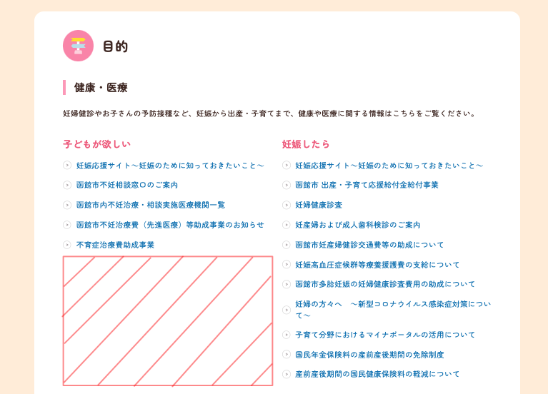 はこすく探すエリアのレイアウトを調整する前のスクリーンショット。子どもが欲しいカテゴリの下に余白が生まれてしまっている。